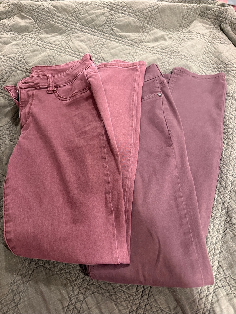 Women's Rose Pink High-Rise Jeans 2 pair